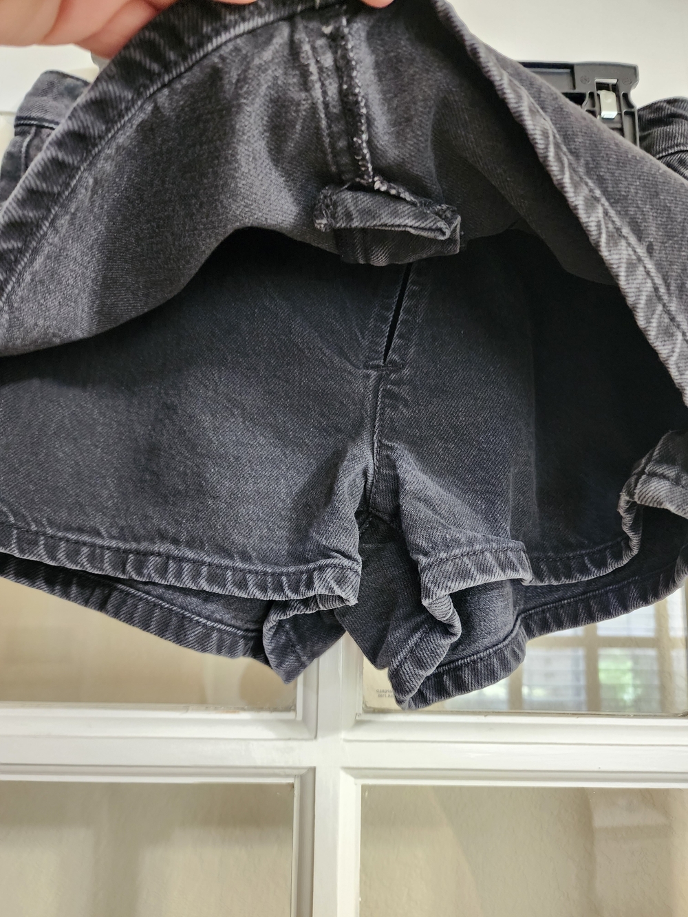 We The Free Black Washed Denim Micro Skort Mini Skirt Shorts Size 25 - Picture 7 of 11